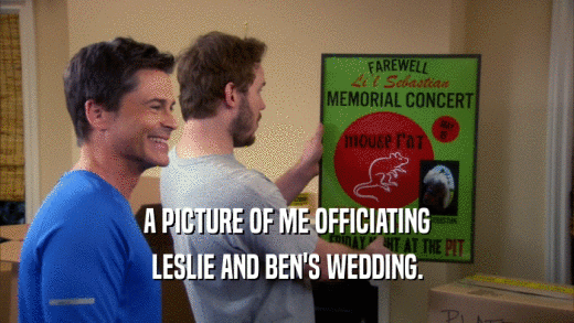A PICTURE OF ME OFFICIATING LESLIE AND BEN'S WEDDING. 