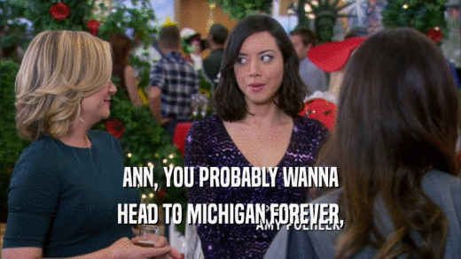ANN, YOU PROBABLY WANNA HEAD TO MICHIGAN FOREVER, 