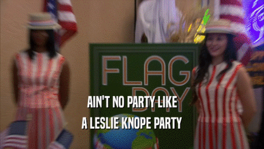 AIN'T NO PARTY LIKE A LESLIE KNOPE PARTY 