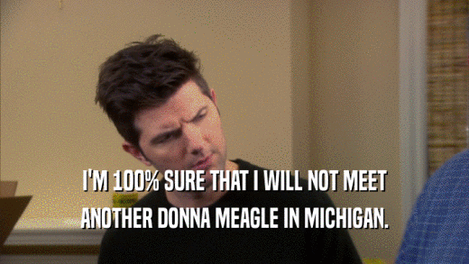 I'M 100% SURE THAT I WILL NOT MEET ANOTHER DONNA MEAGLE IN MICHIGAN. 