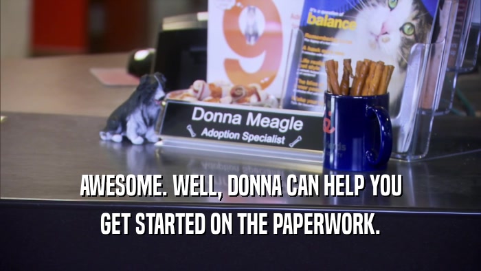 AWESOME. WELL, DONNA CAN HELP YOU GET STARTED ON THE PAPERWORK. 