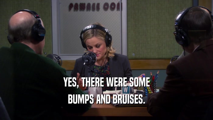 YES, THERE WERE SOME BUMPS AND BRUISES. 