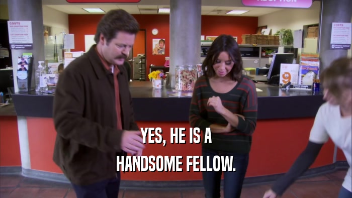 YES, HE IS A HANDSOME FELLOW. 