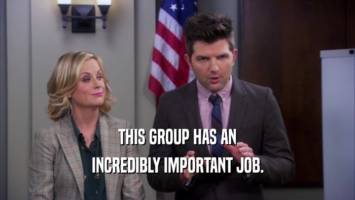 THIS GROUP HAS AN INCREDIBLY IMPORTANT JOB. 