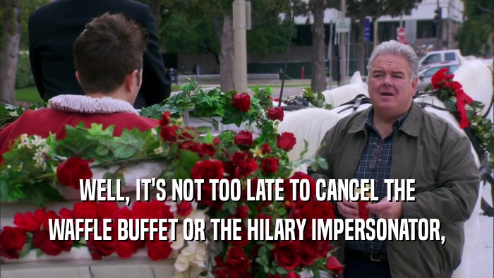 WELL, IT'S NOT TOO LATE TO CANCEL THE WAFFLE BUFFET OR THE HILARY IMPERSONATOR, 