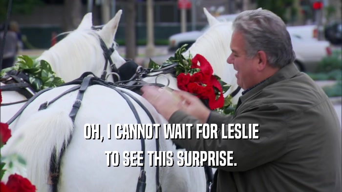 OH, I CANNOT WAIT FOR LESLIE TO SEE THIS SURPRISE. 