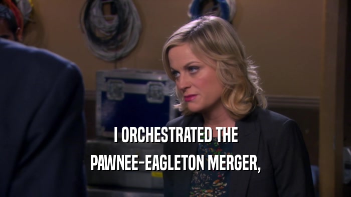 I ORCHESTRATED THE PAWNEE-EAGLETON MERGER, 