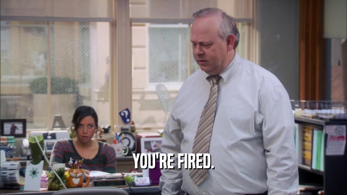 YOU'RE FIRED.  