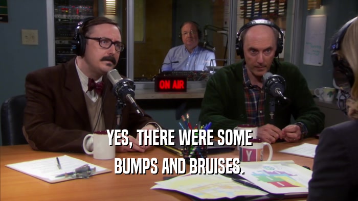 YES, THERE WERE SOME BUMPS AND BRUISES. 