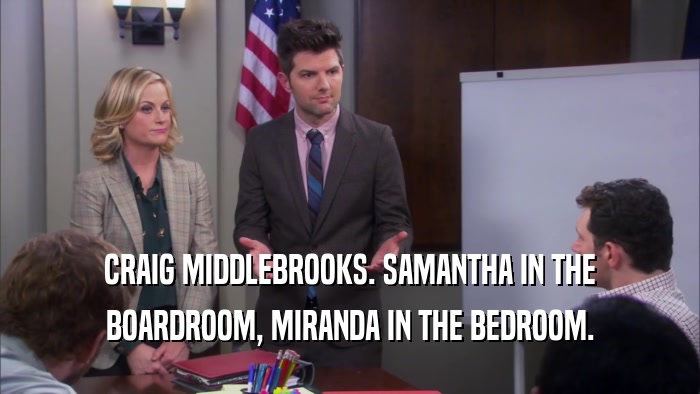 CRAIG MIDDLEBROOKS. SAMANTHA IN THE BOARDROOM, MIRANDA IN THE BEDROOM. 