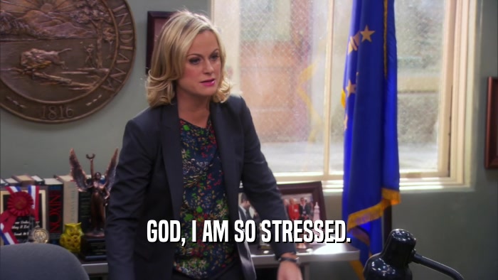 GOD, I AM SO STRESSED.  