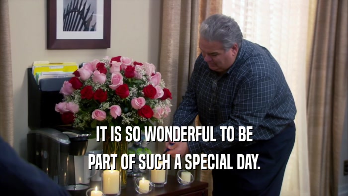 IT IS SO WONDERFUL TO BE PART OF SUCH A SPECIAL DAY. 
