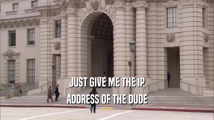 JUST GIVE ME THE IP ADDRESS OF THE DUDE 