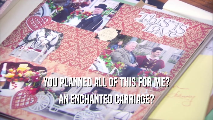 YOU PLANNED ALL OF THIS FOR ME? AN ENCHANTED CARRIAGE? 