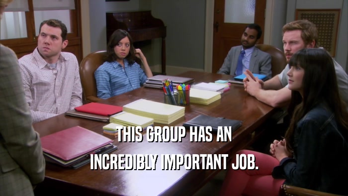 THIS GROUP HAS AN INCREDIBLY IMPORTANT JOB. 