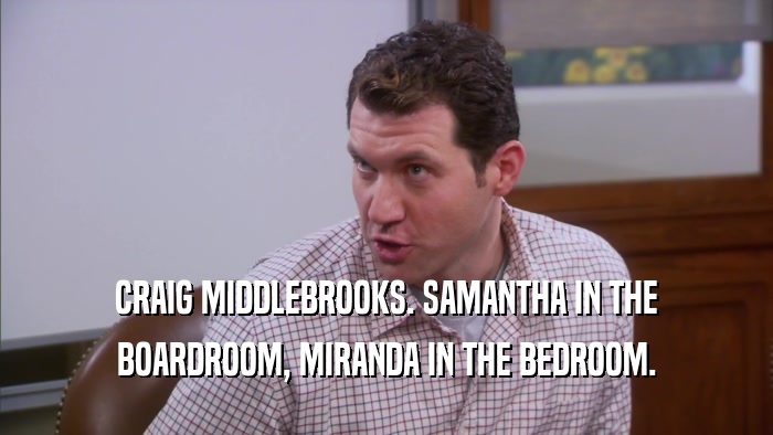 CRAIG MIDDLEBROOKS. SAMANTHA IN THE BOARDROOM, MIRANDA IN THE BEDROOM. 