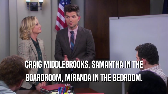 CRAIG MIDDLEBROOKS. SAMANTHA IN THE BOARDROOM, MIRANDA IN THE BEDROOM. 