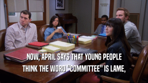 NOW, APRIL SAYS THAT YOUNG PEOPLE THINK THE WORD 