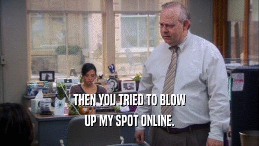 THEN YOU TRIED TO BLOW UP MY SPOT ONLINE. 