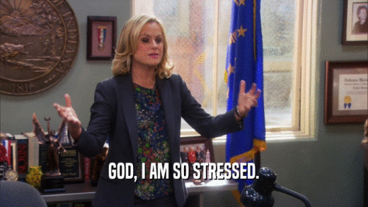 GOD, I AM SO STRESSED.  