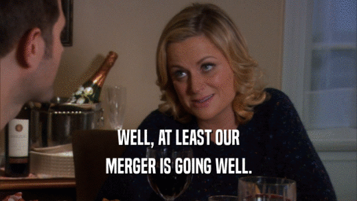 WELL, AT LEAST OUR MERGER IS GOING WELL. 
