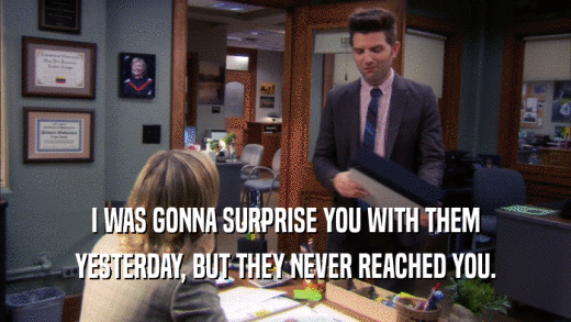 I WAS GONNA SURPRISE YOU WITH THEM YESTERDAY, BUT THEY NEVER REACHED YOU. 