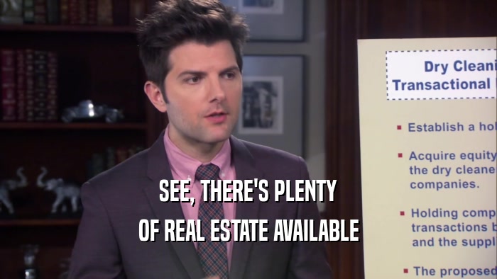 SEE, THERE'S PLENTY OF REAL ESTATE AVAILABLE 