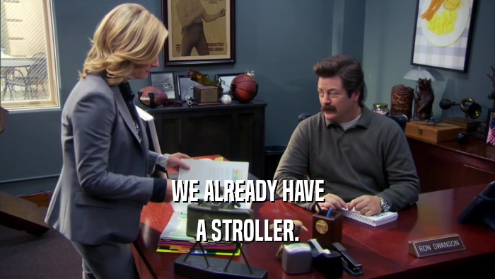 WE ALREADY HAVE A STROLLER. 