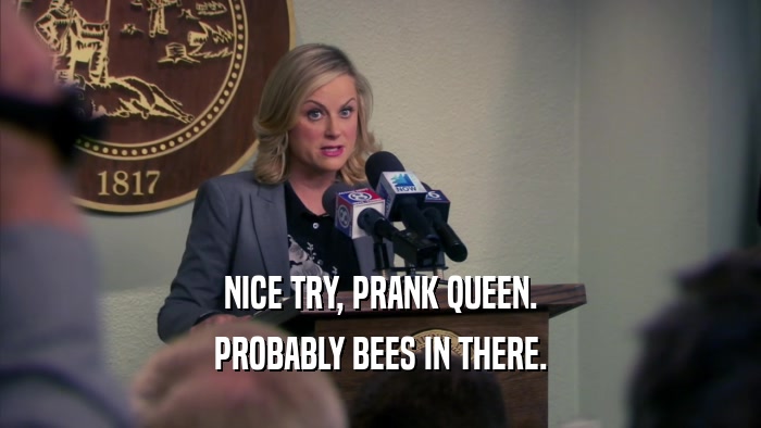 NICE TRY, PRANK QUEEN. PROBABLY BEES IN THERE. 