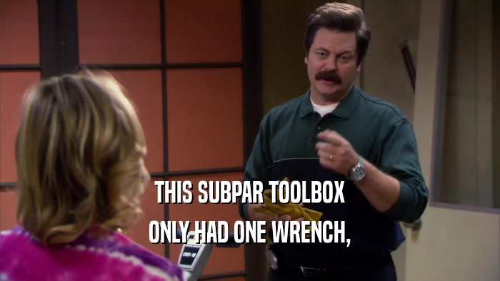 THIS SUBPAR TOOLBOX ONLY HAD ONE WRENCH, 
