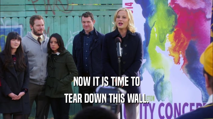 NOW IT IS TIME TO TEAR DOWN THIS WALL. 