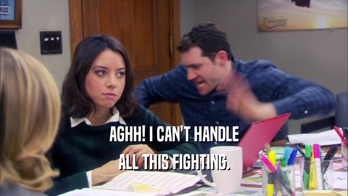 AGHH! I CAN'T HANDLE ALL THIS FIGHTING. 