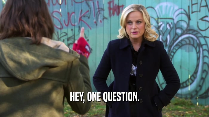 HEY, ONE QUESTION.  