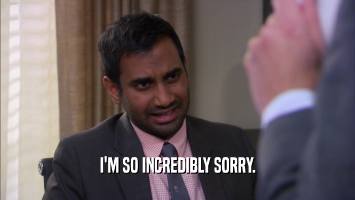 I'M SO INCREDIBLY SORRY.  