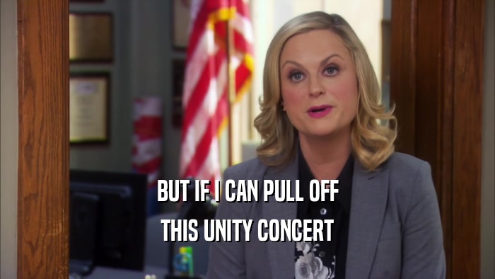 BUT IF I CAN PULL OFF THIS UNITY CONCERT 