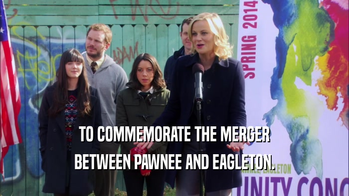 TO COMMEMORATE THE MERGER BETWEEN PAWNEE AND EAGLETON. 