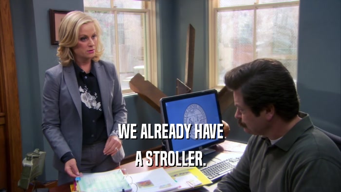 WE ALREADY HAVE A STROLLER. 