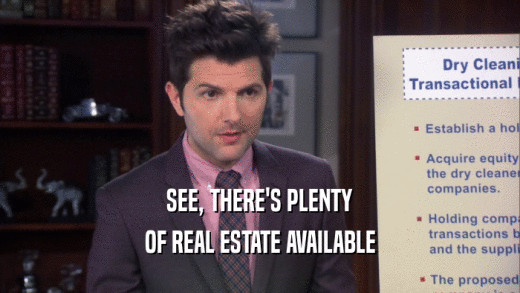 SEE, THERE'S PLENTY OF REAL ESTATE AVAILABLE 