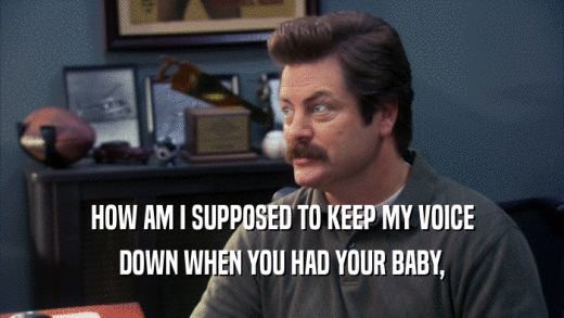HOW AM I SUPPOSED TO KEEP MY VOICE DOWN WHEN YOU HAD YOUR BABY, 