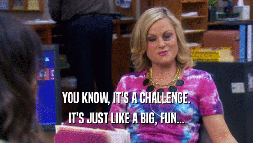YOU KNOW, IT'S A CHALLENGE. IT'S JUST LIKE A BIG, FUN... 