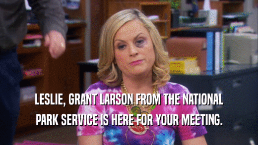 LESLIE, GRANT LARSON FROM THE NATIONAL PARK SERVICE IS HERE FOR YOUR MEETING. 