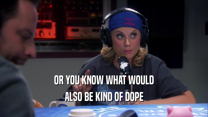 OR YOU KNOW WHAT WOULD ALSO BE KIND OF DOPE 