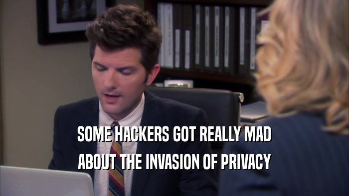 SOME HACKERS GOT REALLY MAD ABOUT THE INVASION OF PRIVACY 