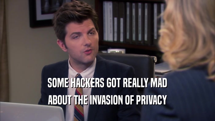 SOME HACKERS GOT REALLY MAD ABOUT THE INVASION OF PRIVACY 