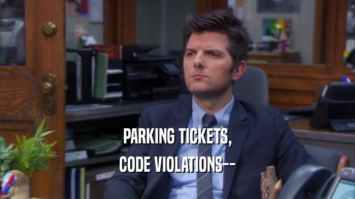 PARKING TICKETS, CODE VIOLATIONS-- 