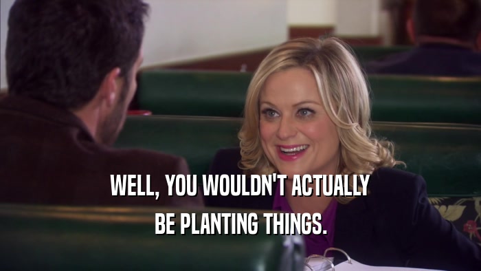WELL, YOU WOULDN'T ACTUALLY BE PLANTING THINGS. 