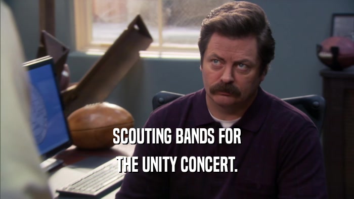 SCOUTING BANDS FOR THE UNITY CONCERT. 