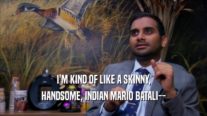 I'M KIND OF LIKE A SKINNY, HANDSOME, INDIAN MARIO BATALI-- 