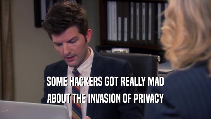 SOME HACKERS GOT REALLY MAD ABOUT THE INVASION OF PRIVACY 