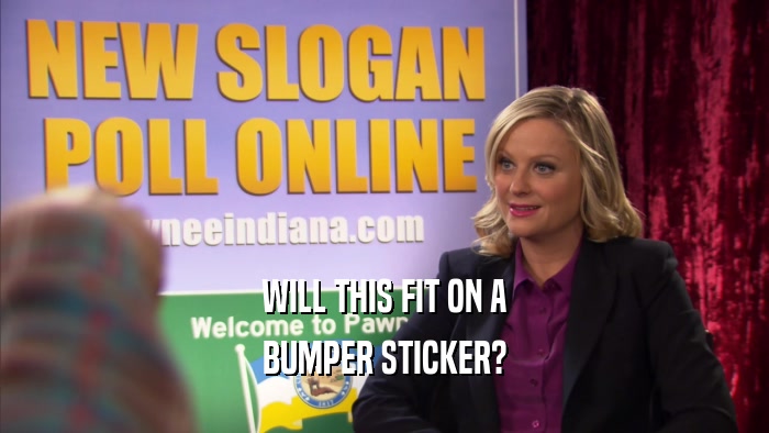WILL THIS FIT ON A BUMPER STICKER? 